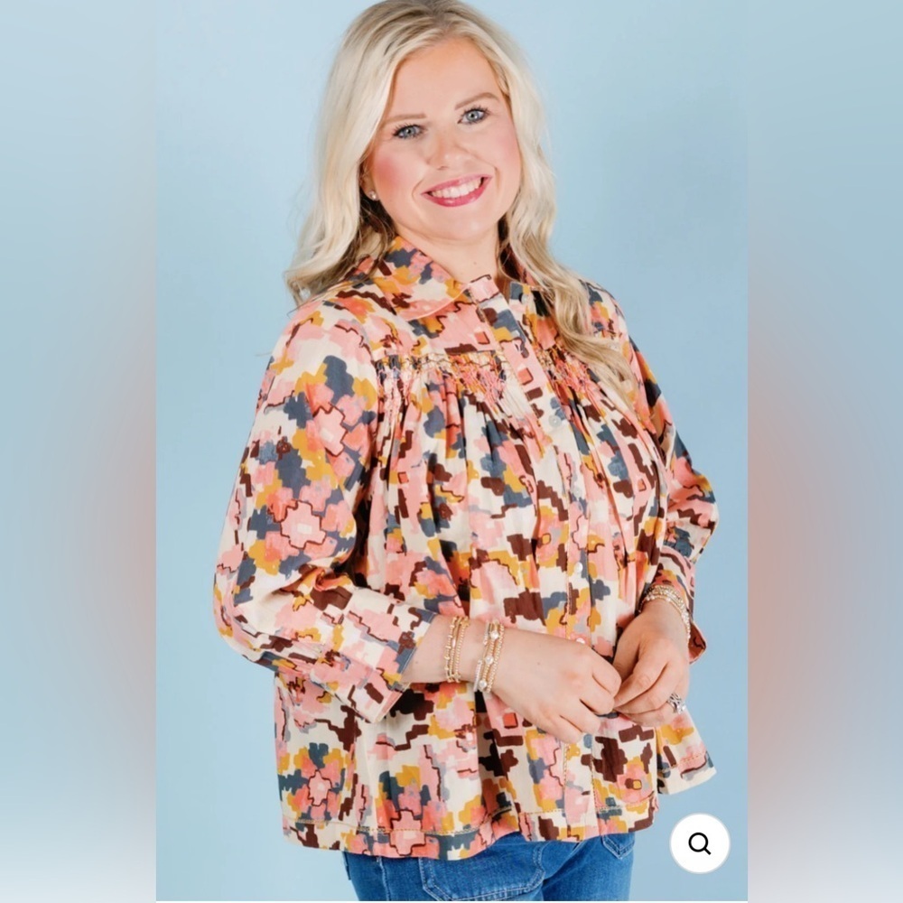 Ivy Jane Size S The Smoked Yoke Shacket in Coral - Picture 2 of 8